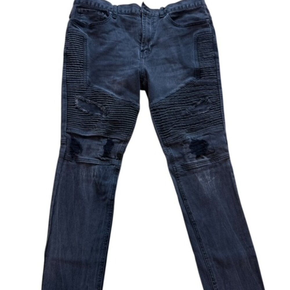 Men's Pac Sun Los Angeles Comfort Stretch Skinny Denim Blue Jeans-Size 34x32